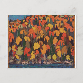 Cartão Postal Folhas de Outono-Paisagem Canadense por Tom Thomso