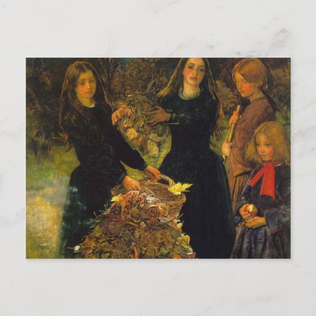 Cartão Postal Folhas de Outono Por Sir John Everett Millais (Frente)