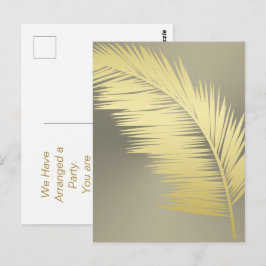 Cartão Postal Folhas de Palmeira Tropical Dourada