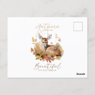 Cartão Postal Folhas de queda e flores