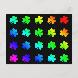 Cartão Postal Folhas de Trevo de Boa Sorte Cores Coloridas do Ar