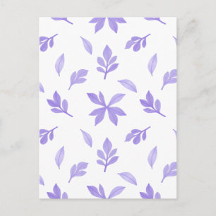Cartão Postal Folhas roxas e motivos florais