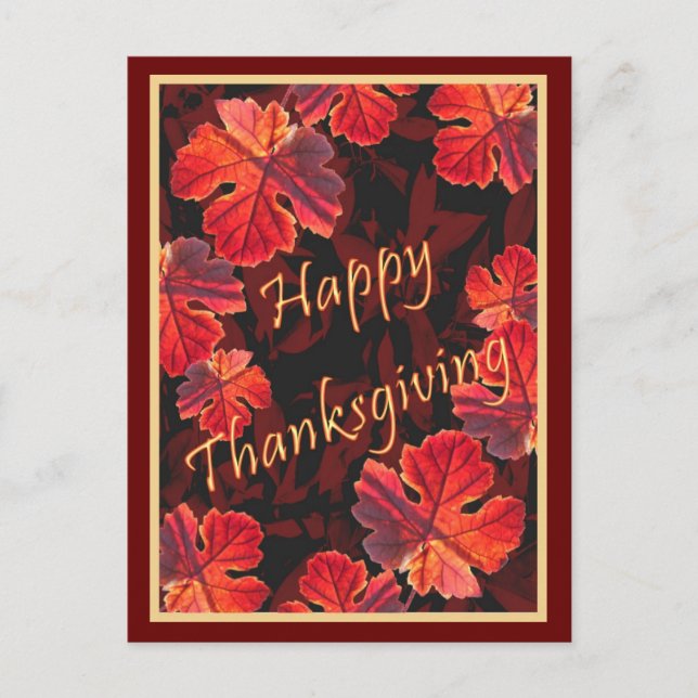 Cartão Postal Folhas Sunny Fall (Frente)