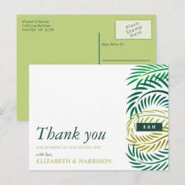 Cartão Postal Folhas Tropicais De Palma, Casamento De Praia Obri