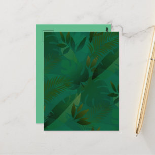 Cartão Postal Folhas Tropicais Místicas Exóticas da Selva Esmera