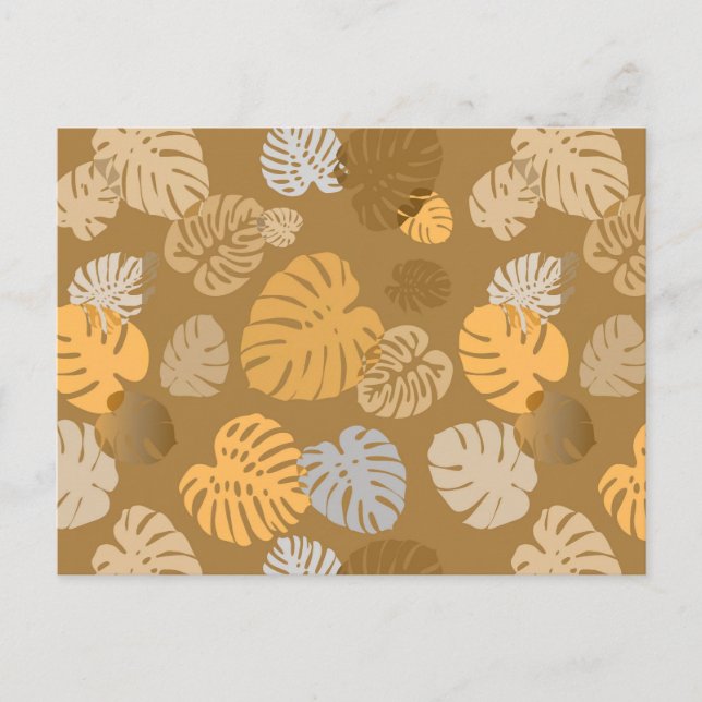 Cartão Postal Folhas Tropicais Multicolores 6 (Frente)