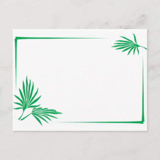 Cartão Postal Folhas verdes com borda