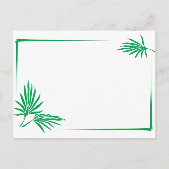 Cartão Postal Folhas verdes com borda (Frente)