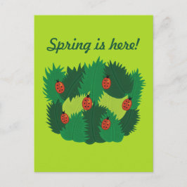 Cartão Postal Folhas Verdes E Primavera De Damybugs Estão Aqui