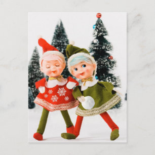 Cartão Postal Folheto de Natal, Feliz Elf de Natal