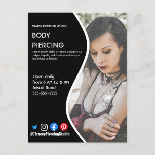Cartão Postal Folheto de poster de STUDIO PIERCING Corporal