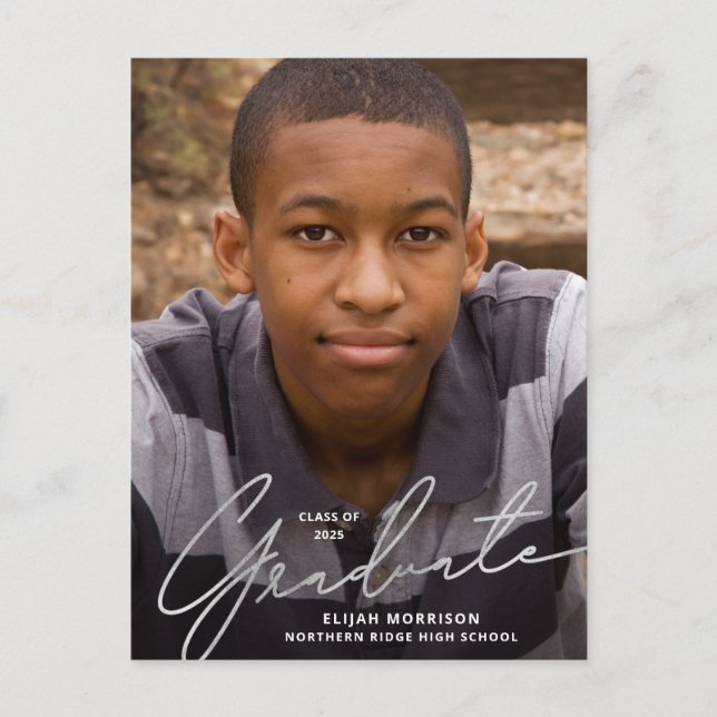 Cartão Postal Fólio de Foto com Sobreposição de Prata de Rótulo  (Frente)