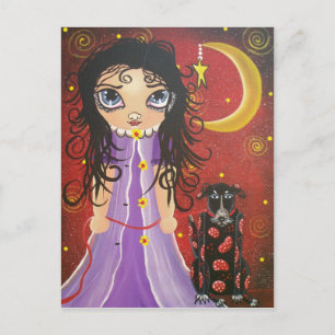 Cartão Postal Folk ART Doggie and Frial by LORI postal