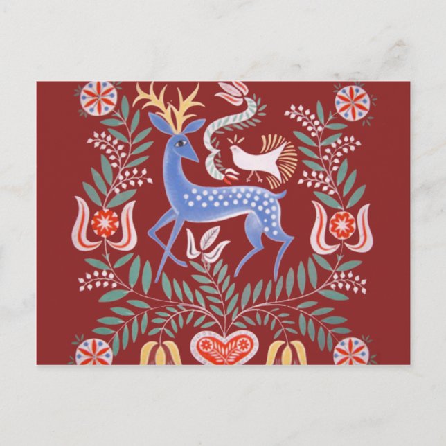 Cartão Postal Folk Art Húngaro (Frente)