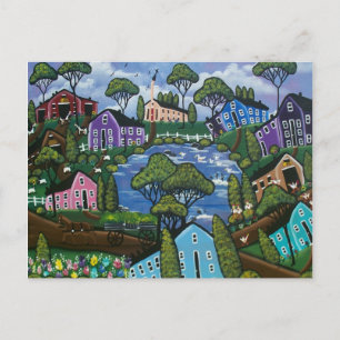 Cartão Postal Folk ART Spirit of Heart BY LORI postal