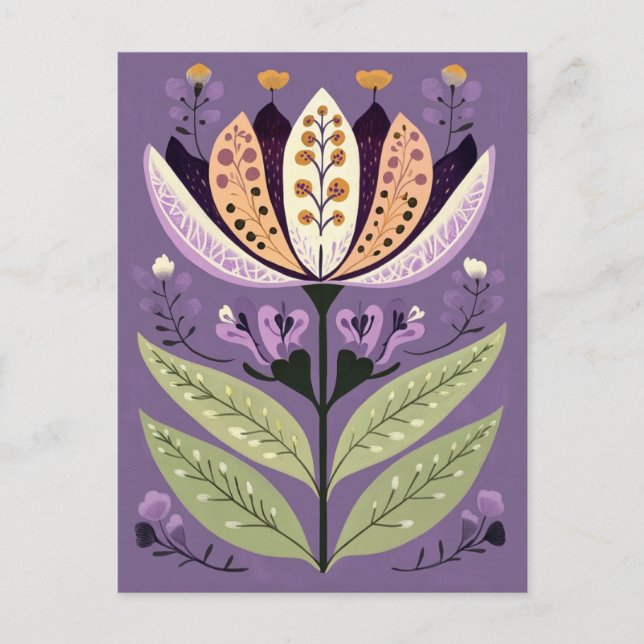 Cartão Postal Folk Bloom No.255 (Frente)