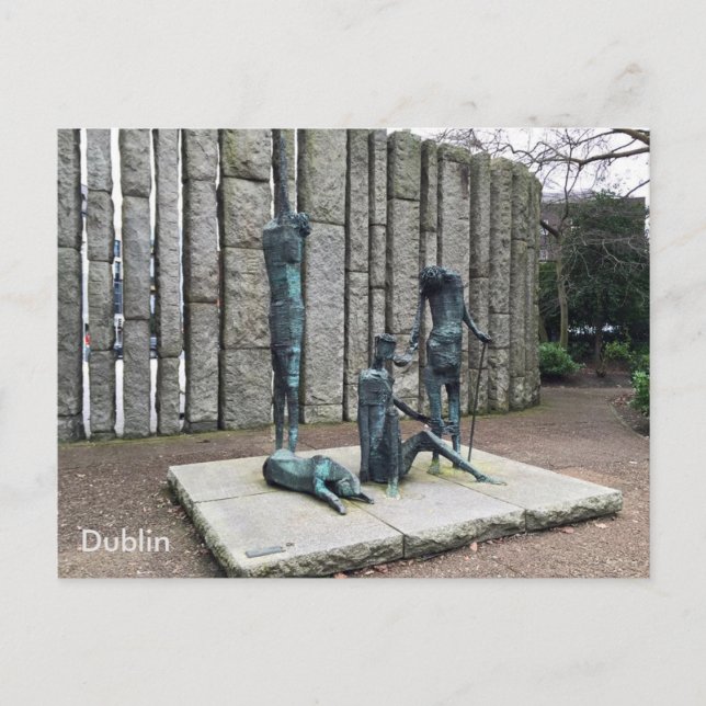 Cartão Postal "Fome", Rua. Stephen's Green, Dublin, Irlanda. (Frente)