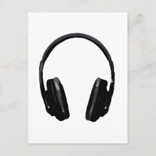 Cartão Postal Fone de ouvido pop Art