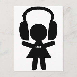 Cartão Postal Fones de ouvido Jazz Music