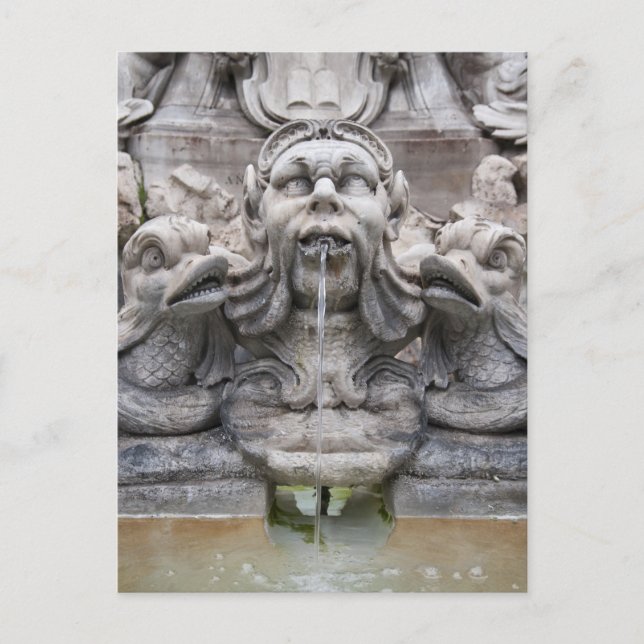 Cartão Postal Fontana del Pantheon (1575) projetada por Giacomo (Frente)