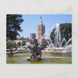 Cartão Postal Fonte da plaza de Kansas City, Missouri