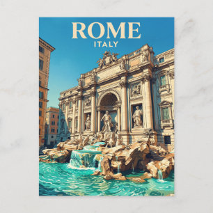 Cartão Postal Fonte da Trevi Itália