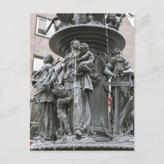 Cartão Postal Fonte das Virtudes em Nuremberga (Frente)