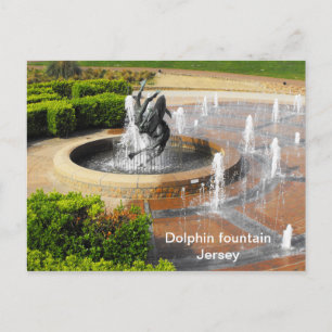 Cartão Postal Fonte de natação com golfinhos Jersey