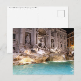 Cartão Postal Fonte de Trevi à noite - Roma, Itália