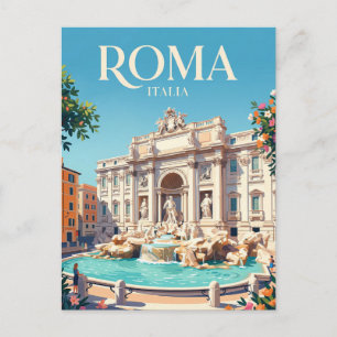 Cartão Postal Fonte de Trevi Itália