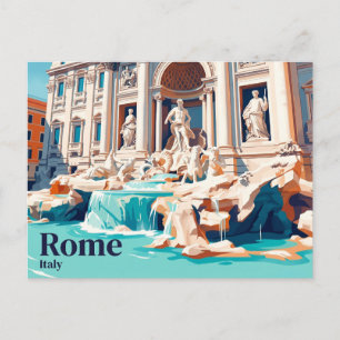 Cartão Postal Fonte de Trevi Itália