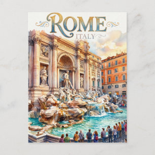 Cartão Postal Fonte de Trevi Itália