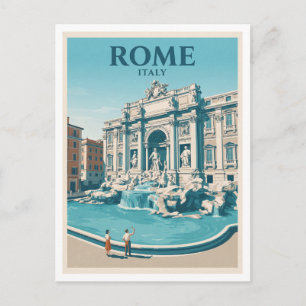 Cartão Postal Fonte de Trevi, Roma Itália