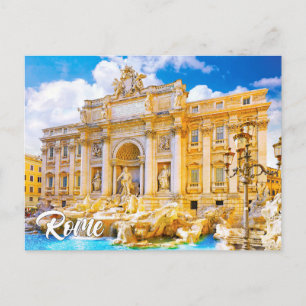 Cartão Postal Fonte de Trevi, Roma, Itália