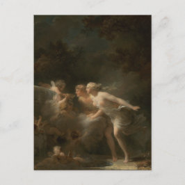 Cartão Postal Fonte do Amor por Jean-Honore Fragonard