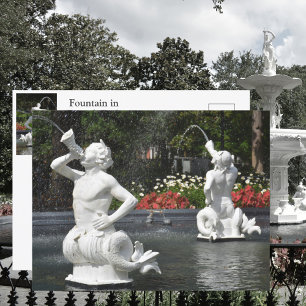 Cartão Postal Fonte do Parque Forsyth Fotografia Savannah GA
