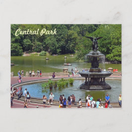 Cartão Postal Fonte e lago no Central Park, Nova Iorque