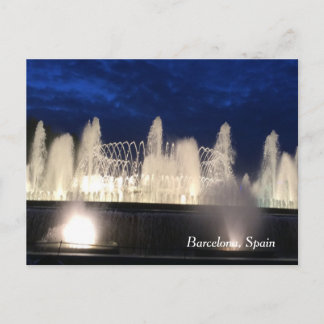Cartão Postal Fonte em Barcelona, Espanha