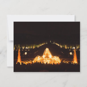 Cartão Postal Fonte iluminada em Versalhes à Noite