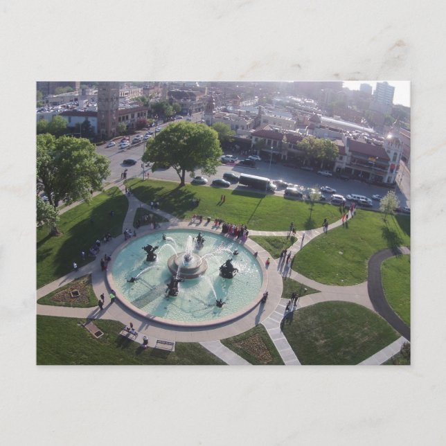 Cartão Postal Fonte memorável Kansas City de JC Nichols (Frente)