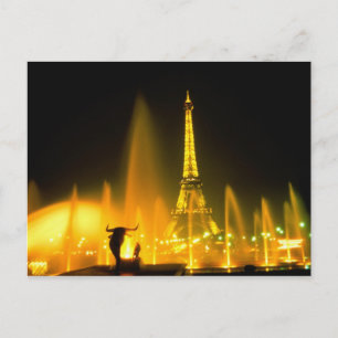 Cartão Postal Fonte na mundialmente famosa Torre Eiffel Paris