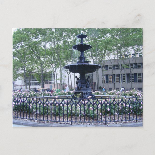 Cartão Postal Fonte no Borough Hall, Brooklyn (Frente)