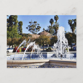 Cartão Postal Fonte No Parque Balbao, San Diego