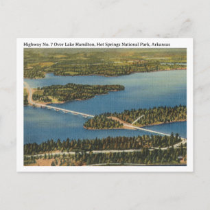 Cartão Postal Fonte Termal Lake Hamilton Arkansas Vintage 1940