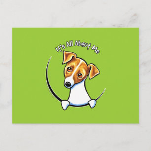 Cartão Postal Fora-Trela Art™ de Jack Russell Terrier IAAM