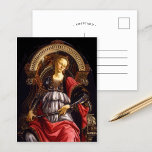 Cartão Postal Força | Botticelli<br><div class="desc">Fortitude (1470) do artista Renascentista italiano Sandro Botticelli. Esse trabalho original é tempera no painel,  de um conjunto de sete pinturas representando Virtudes,  destinado a decorar o Tribunal Hall of Palazzo della Signoria em Florença. Use as ferramentas de design para adicionar texto personalizado ou personalizar a imagem.</div>