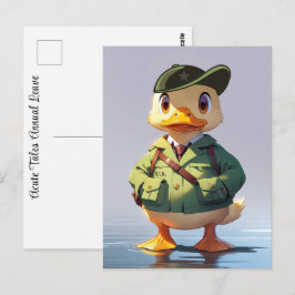 Cartão Postal Forças Armadas Militares Abandonam Pato de Cartoon