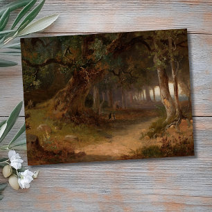 Cartão Postal Forest Edge - Józef Szermentowski
