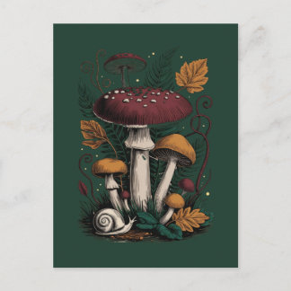 Cartão Postal Forest Life Illustration