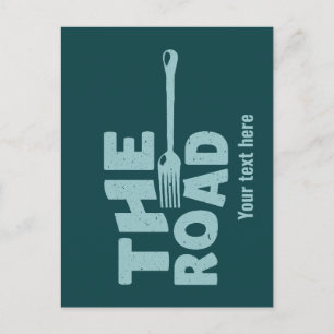 Cartão Postal Fork na tipografia rodoviária